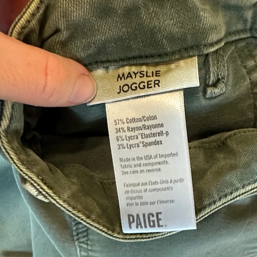 PAIGE Sage Green Casual Joggers - Picture 6 of 6